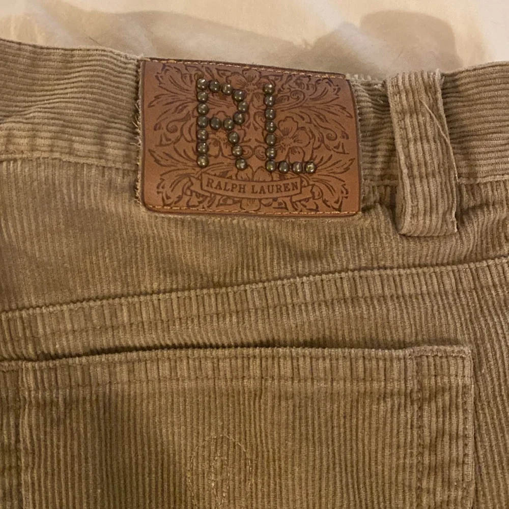 VTG Ralph Lauren Blue Label Corduroy Tan Straight Leg Women's Pants 10 - Picture 2 of 5